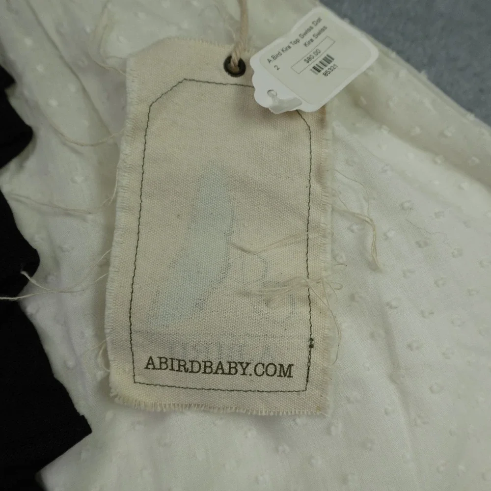 A.Bird Ruffle Outfit Set Girls 2/3 Cream Black Boutique Linen Lacy Pant